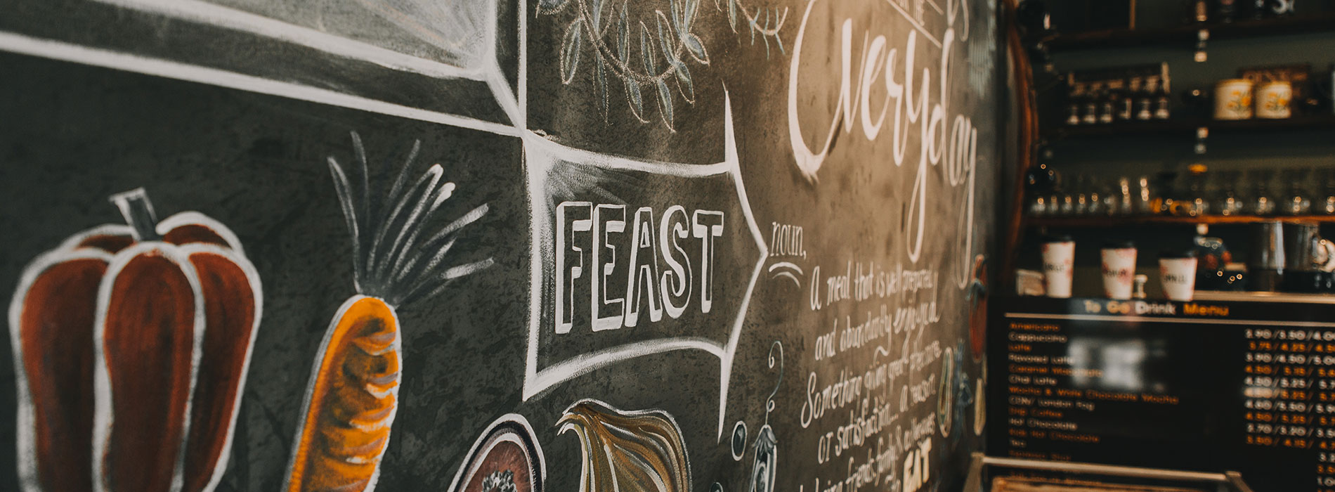 The chalkboard at Big Feast